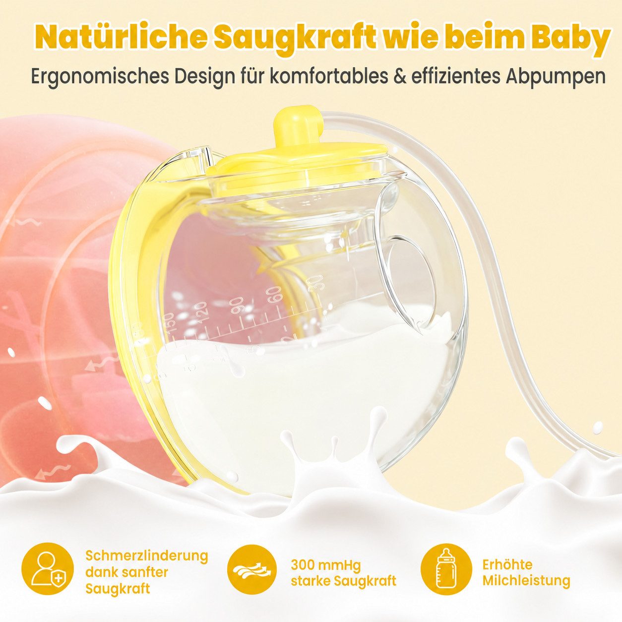 Vivitar Elektrische Doppelmilchpumpe Tragbar, mit LED-Anzeige, 4 Modi und 12 Saugstufen, BPA-frei, inklusive Flansche in den Größen 19/21/24/27 mm, USB-C, leicht und kompakt, Einzel & Doppelmodus, Rückflussschutzsystem, 180 ml Fassungsvermögen, Saugkraft von 300 mmHg, wiederaufladbar, freihändiges Tragen im BH