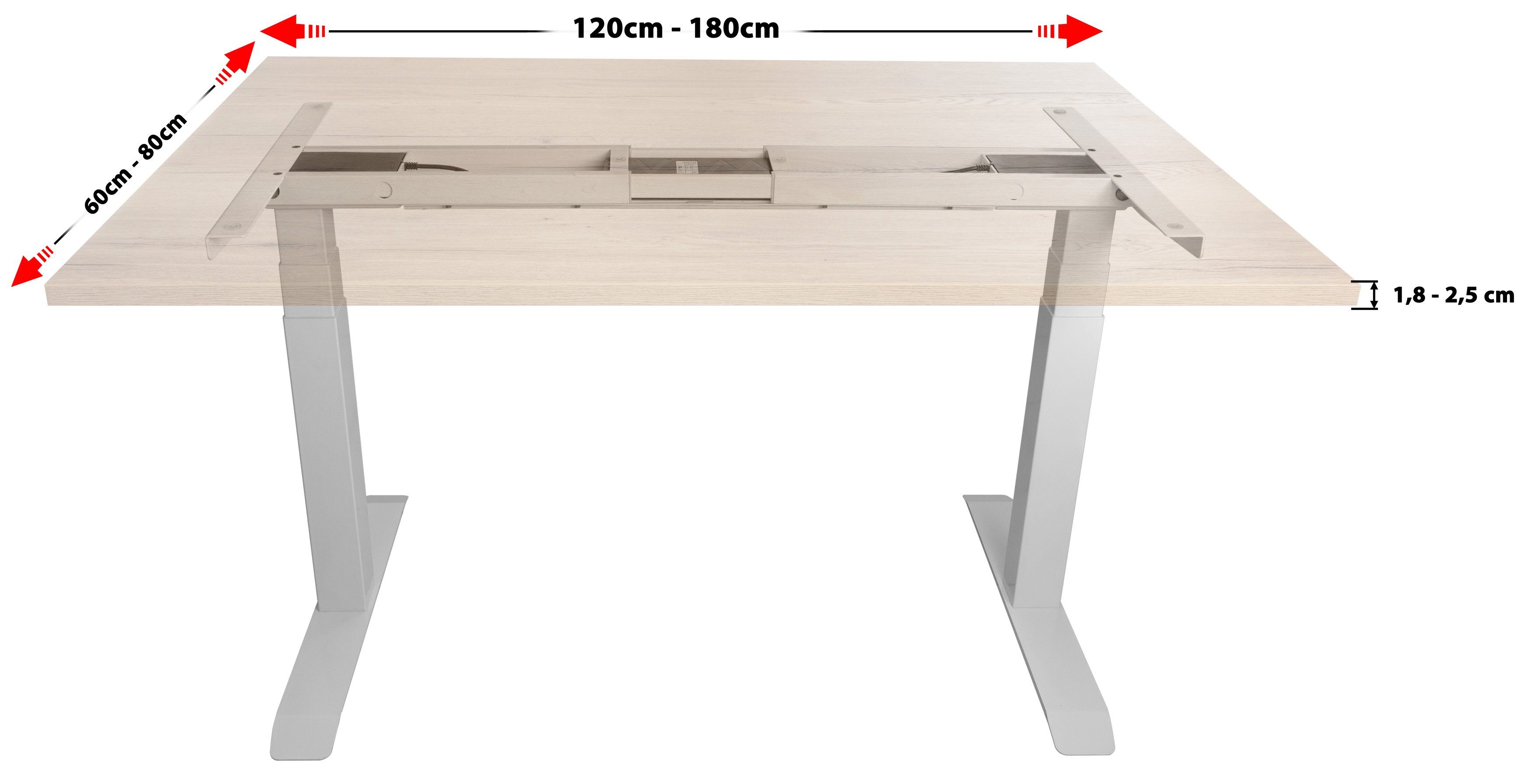 Poppstar Schreibtisch speicherbaren Schreibtisch-Gestell), | mit weiß Weiß 2 & Tischhöhen Soft-Start/-Stop, (Elektrisch Kollisionsschutz Dual-Motor-System Sitz-Steh-Schreibtischgestell höhenverstellbares