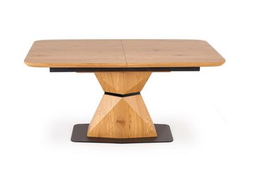 designimpex Esstisch Design Tisch HA-555 Eiche Gold - Schwarz matt ausziehbar 160 bis 200