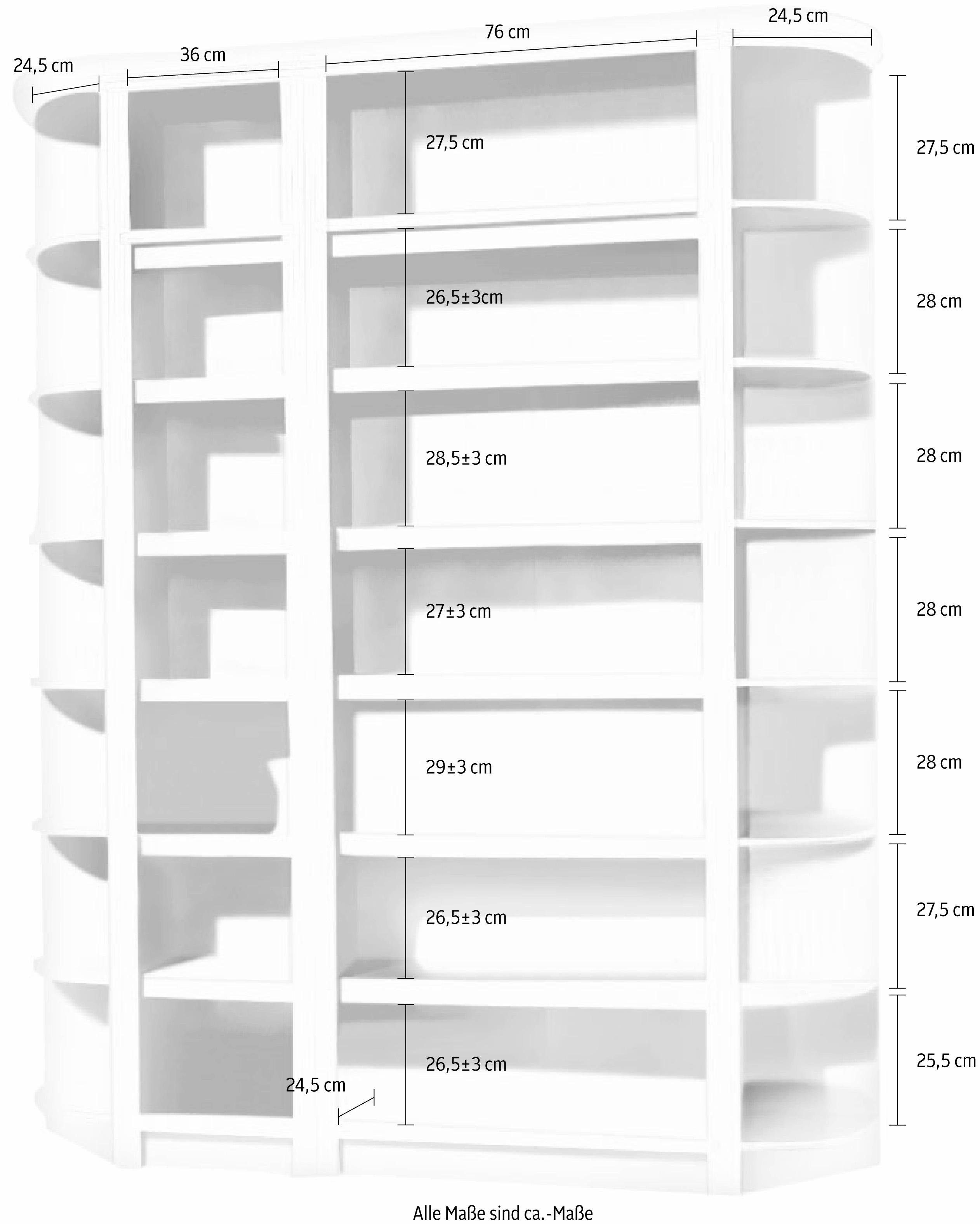 Home affaire Regal Soeren, (4-tlg), Höhe weiß 220 Tiefe massiver Kiefer cm, stilvolles 29 cm, Design