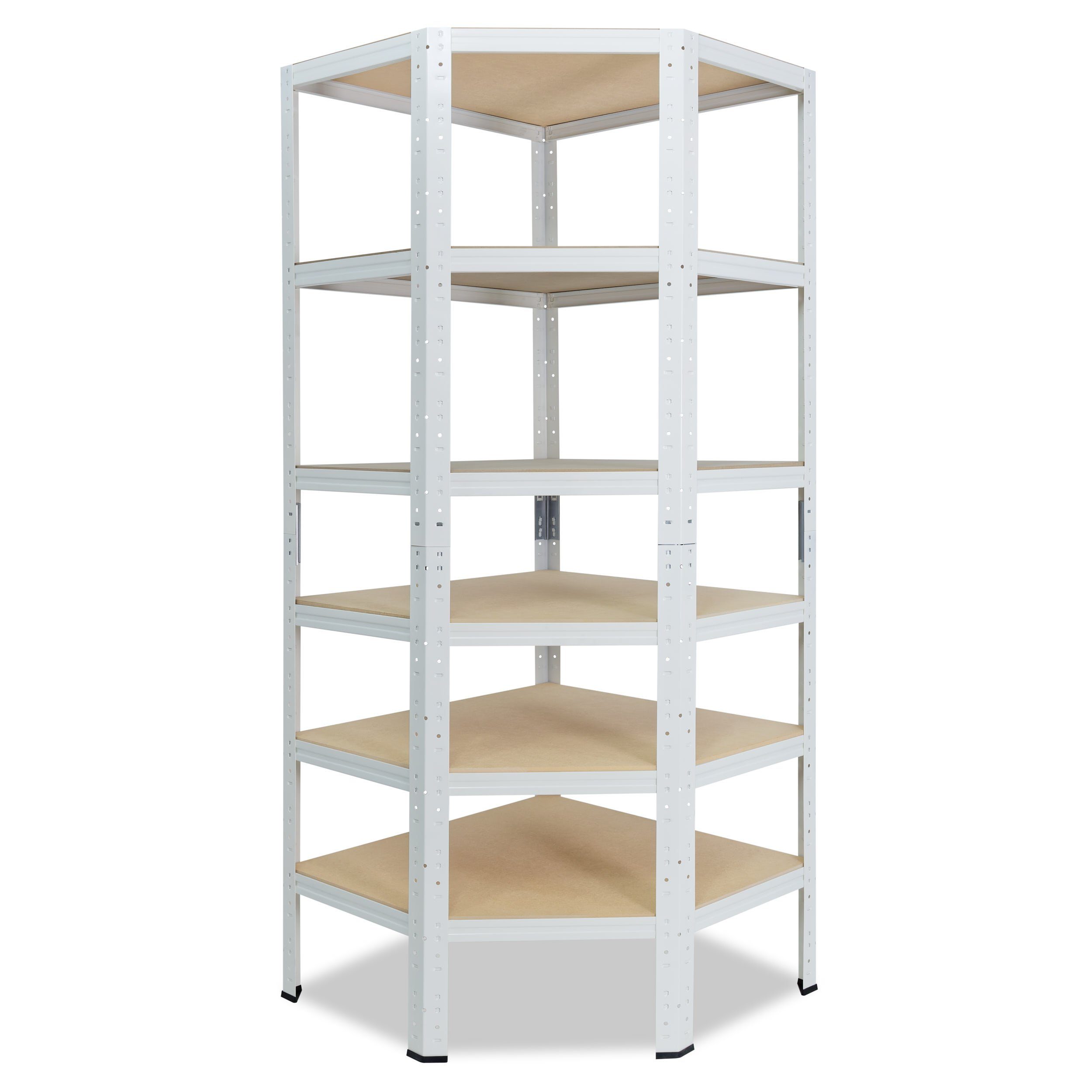 shelfplaza Eckregal HOME, 180x60x30cm weiß, Metall Eckregal stehend mit 6 Böden