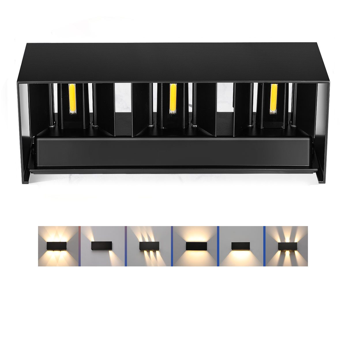 LETGOSPT Wandleuchte 21W Quader LED Wandleuchte günstig online kaufen