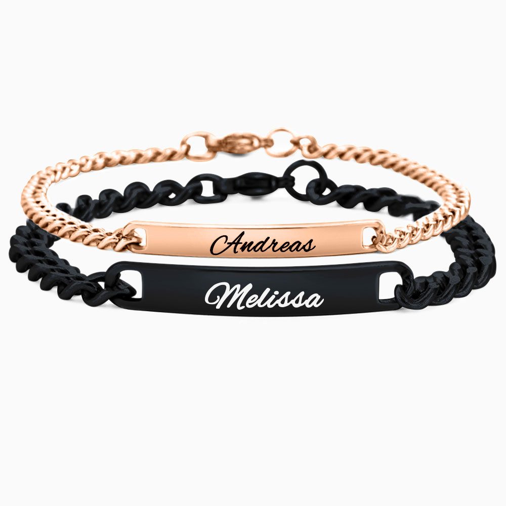 OTANTO Armband mit Gravur Partnerarmbänder mit Gravur Pärchen Armbänder