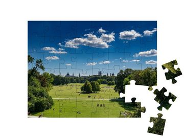 puzzleYOU Puzzle Blick vom Bogen des Englischen Gartens in München, 48 Puzzleteile, puzzleYOU-Kollektionen Parks, Blumen & Pflanzen