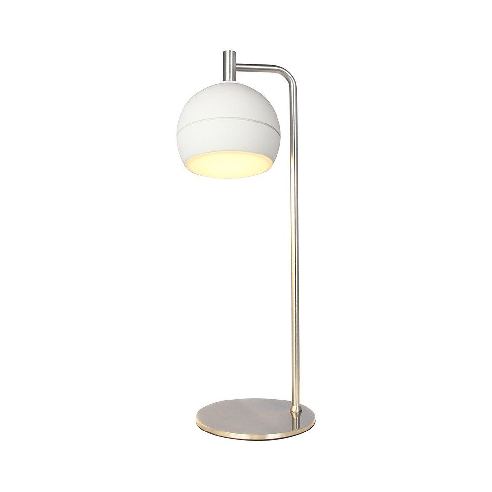 V-TAC LED Tischleuchte, LED-Leuchtmittel fest verbaut, Warmweiß, LED Tischlampe Tischleuchte Schreibtischlampe Weiß Nickel H 44 cm