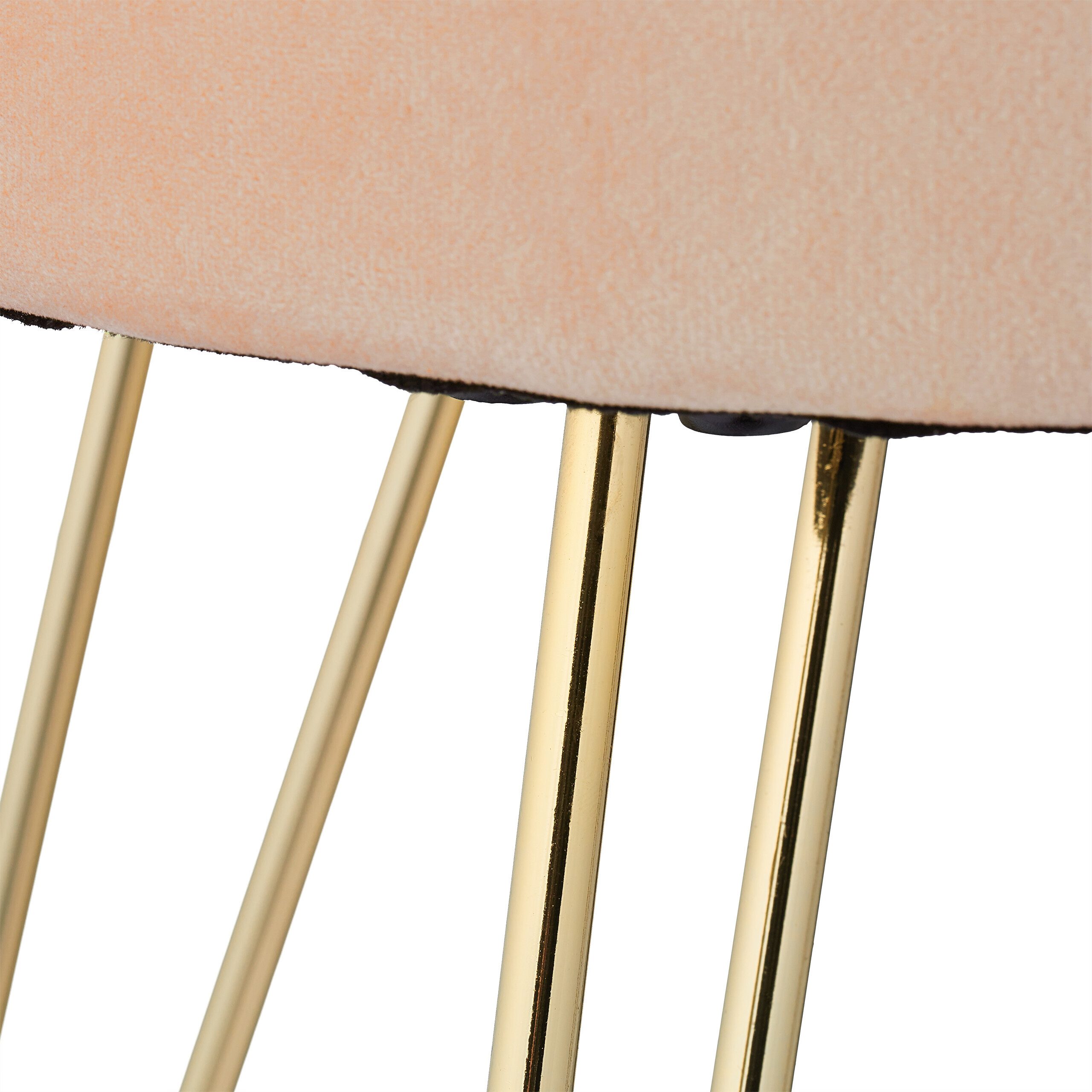 relaxdays Sitzhocker Samt Hocker mit Haarnadelbeinen, Beige