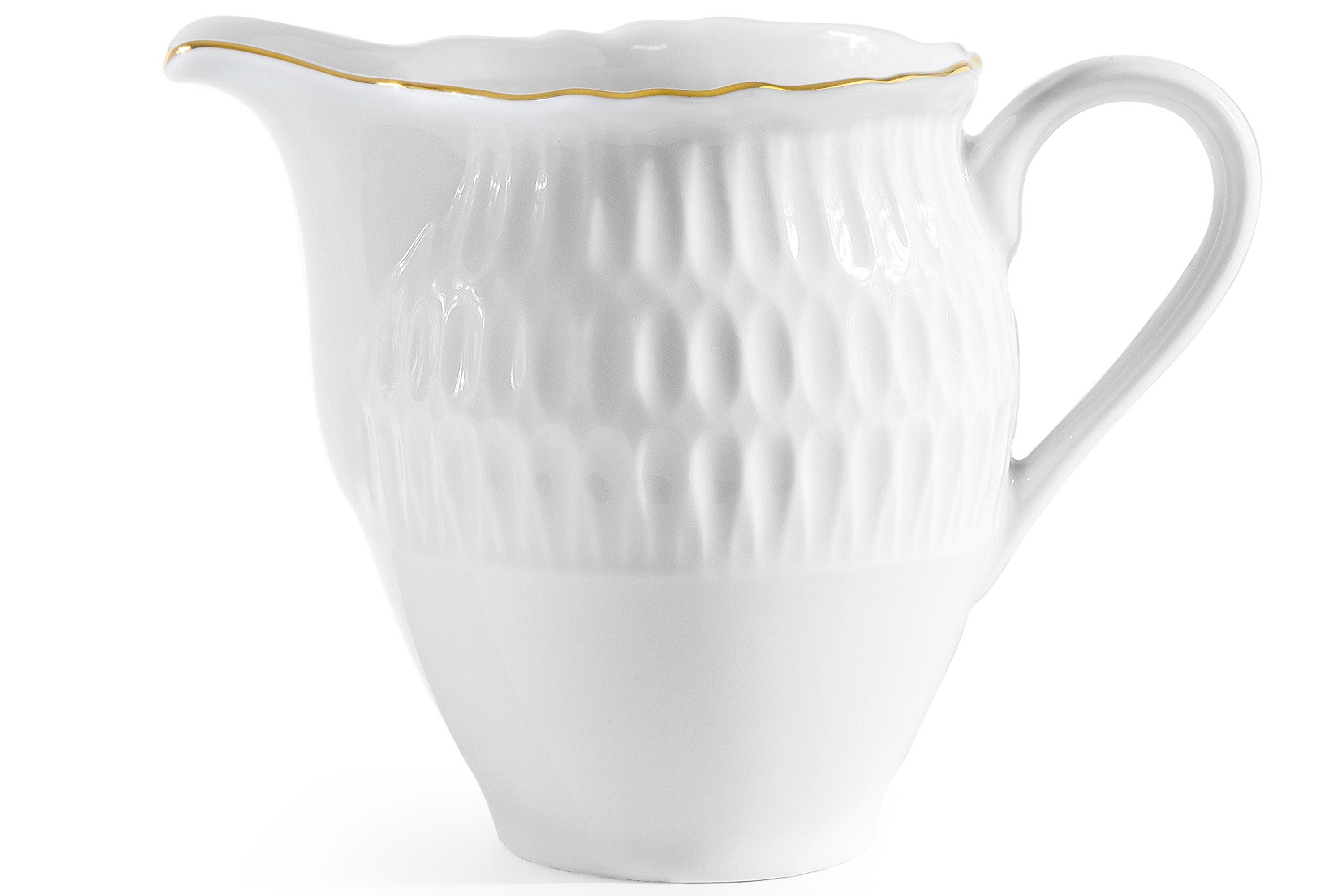 KONSIMO® Milchkännchen CMIELOW SOFIA Hochwertiges Premium-Porzellan, Milchkrug, Milchkanne, 0.25 l, elegante Verzierung, handgefertigt, handbemalt in echtem Gold