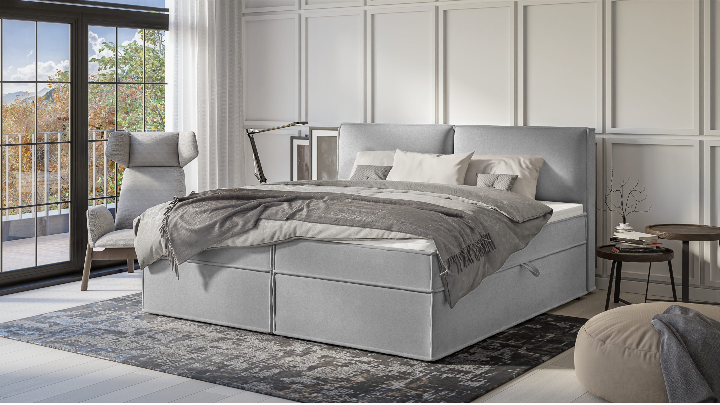 S-Style Möbel Boxspringbett Plaza mit Topper günstig online kaufen