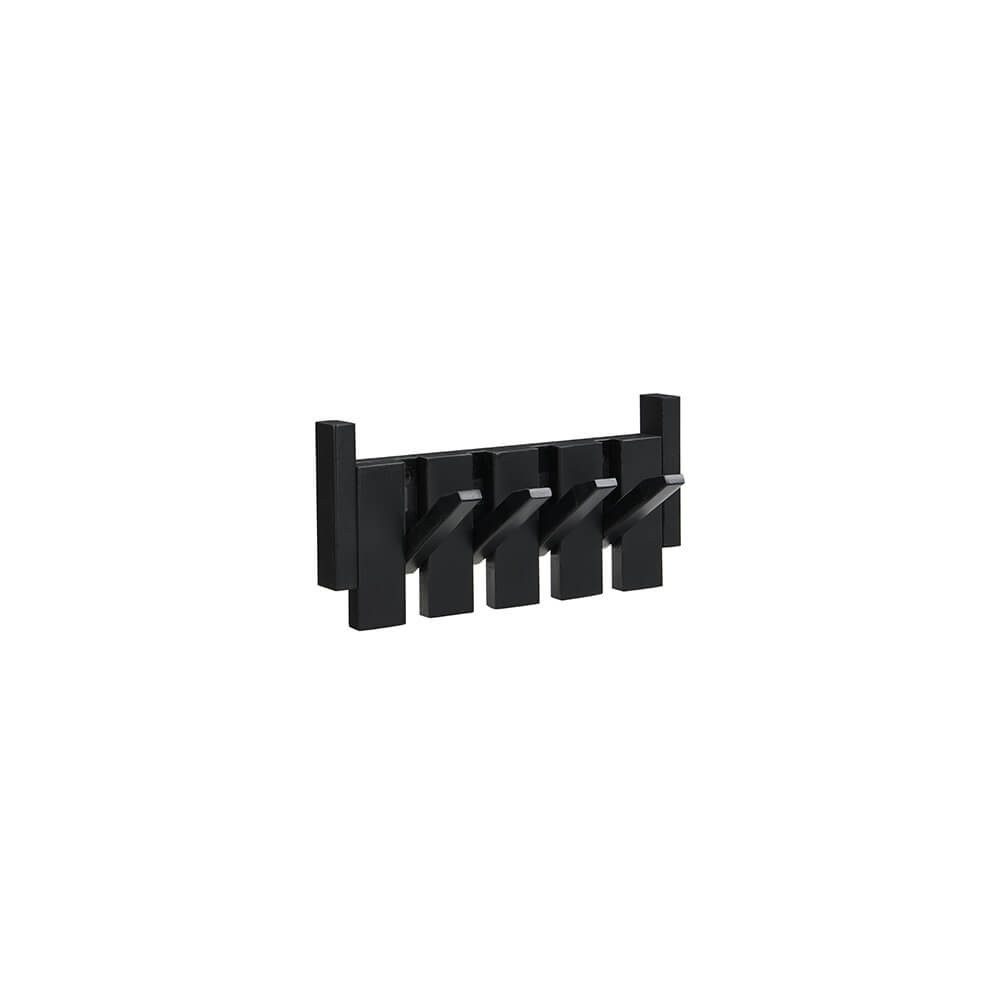 HOME DELUXE Garderobenleiste PORTE - 32cm/56 cm/ 80cm - wählbar, 4 Haken, bewegliche Haken, Garderobe aus Holz – Bild 5 von 5