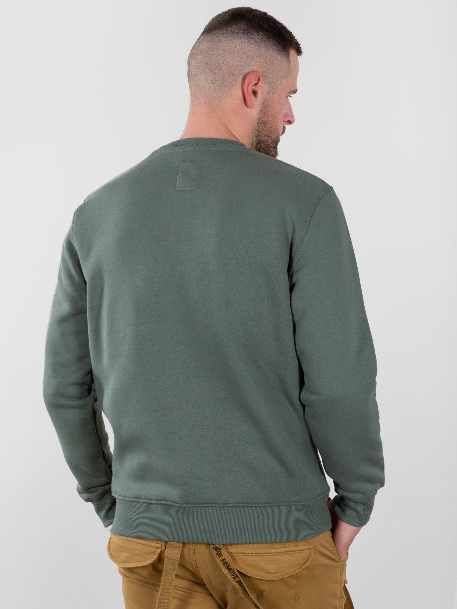 Alpha Basic Sweater Sweatshirts Logo Small Alpha - vintage Industries Industries green Men Sweater