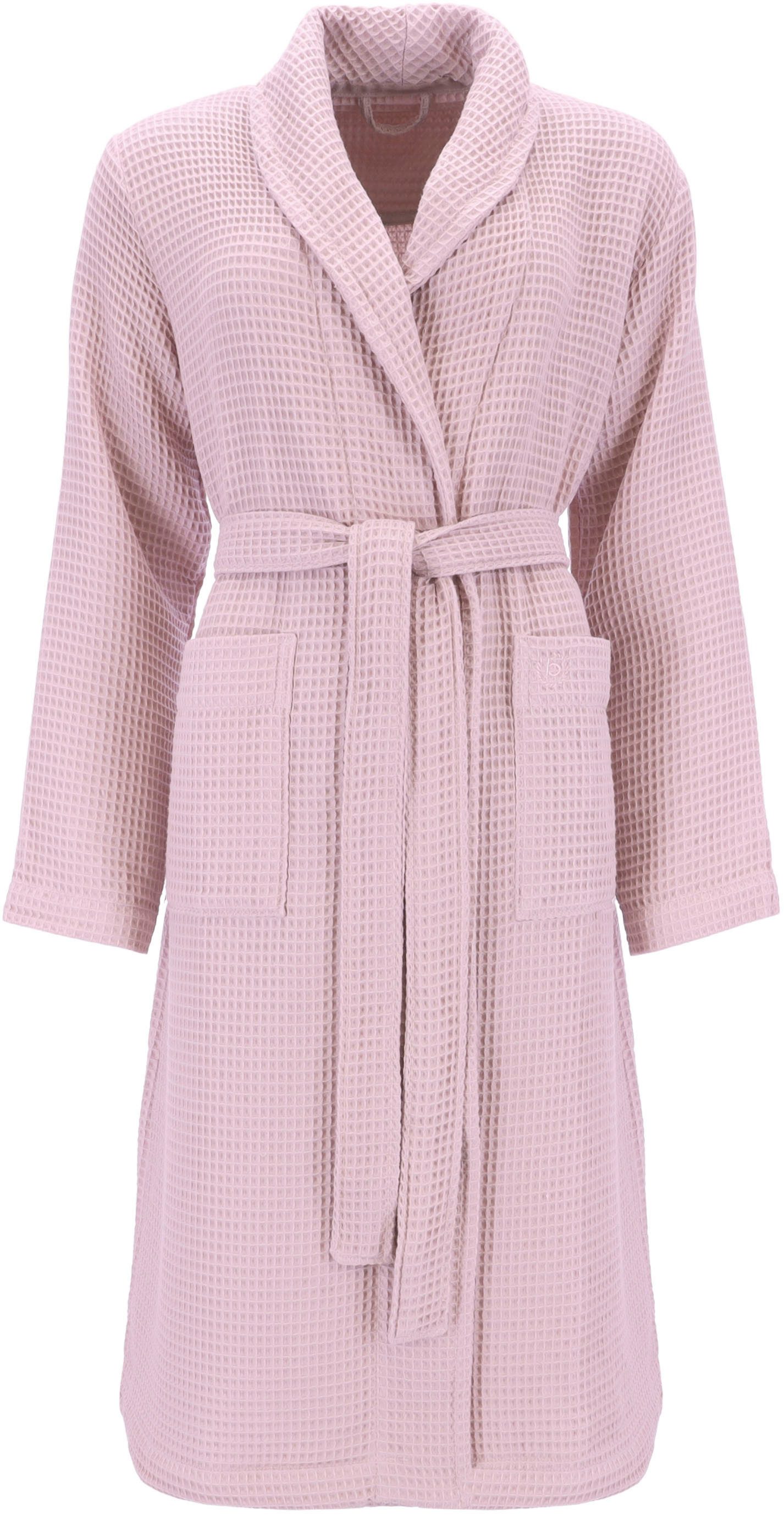 bugatti Damenbademantel Lorrella, Langform, Waffelpiqué, Schalkragen, Gürtel