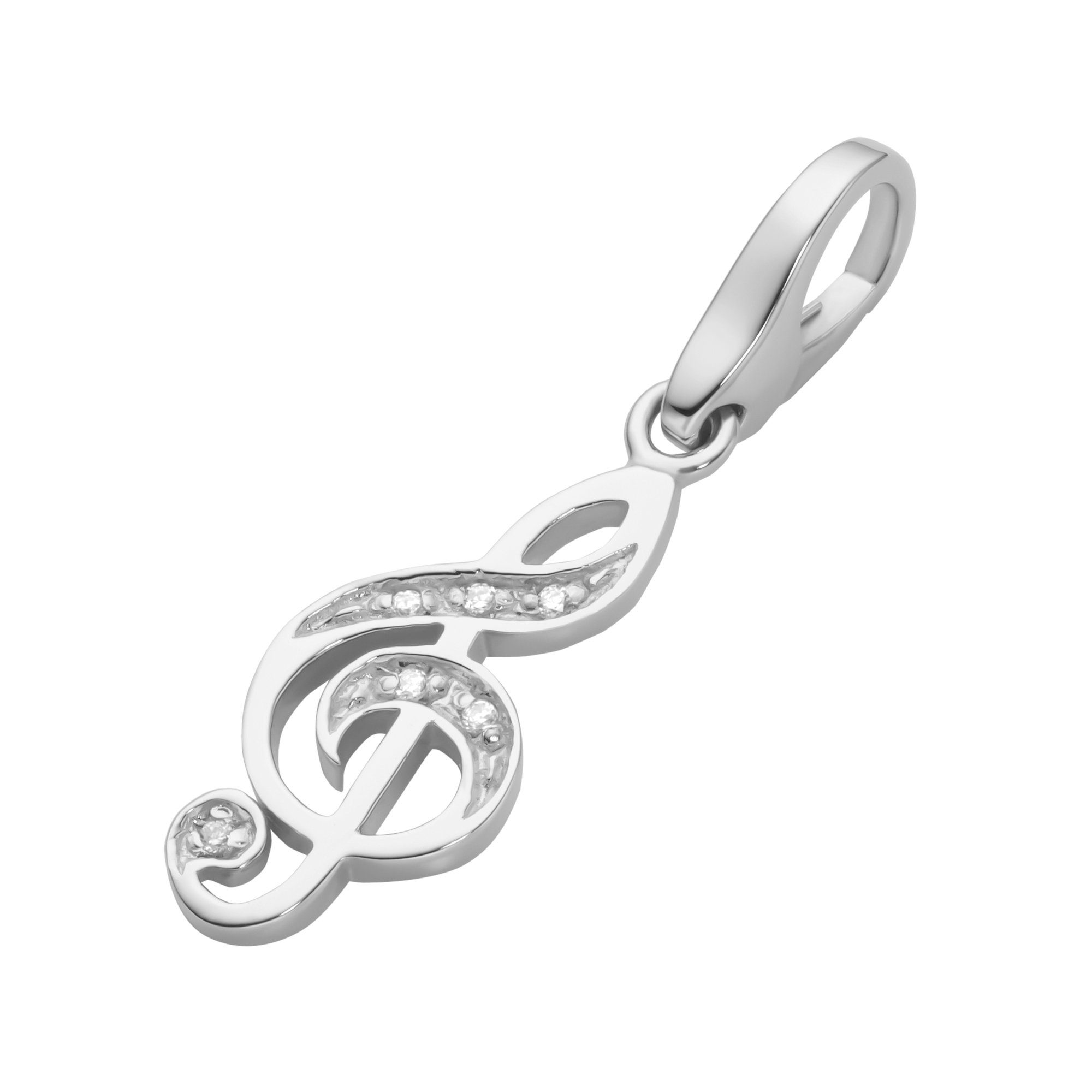Charm-Einhänger Notenschlüssel, Silber 925