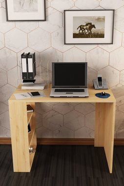 Moblix Schreibtisch "MERTIS" mit 3 Regalablagen, Computertisch, Bürotisch (90/50/70cm) (mit 3 Regalablagen im Gestell, Holztisch), 3 Regalablagen (50/15/21cm)