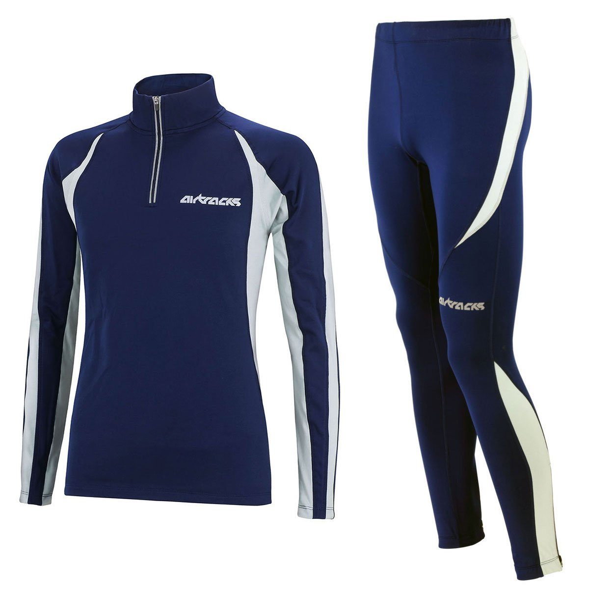 Lauftights Herren Thermo Laufset Pro: Funktions Laufshirt Langarm + Laufhose Lang