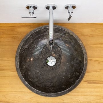 wohnfreuden Aufsatzwaschbecken Marmor Waschbecken ASBAK 45 cm grau beige (Kein Set), 125492