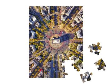 puzzleYOU Puzzle Perfekte Luftaufnahme des Arc de Triomphe, 48 Puzzleteile, puzzleYOU-Kollektionen Paris, Champs Elysees