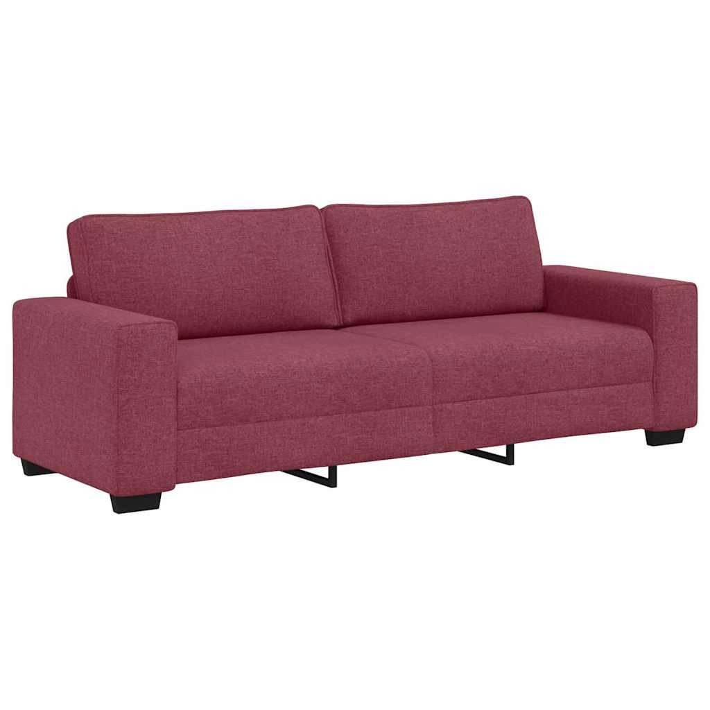 vidaXL Sofa 3-Sitzer-Sofa Weinrot 220x77x82 cm Stoff, 1 Teile