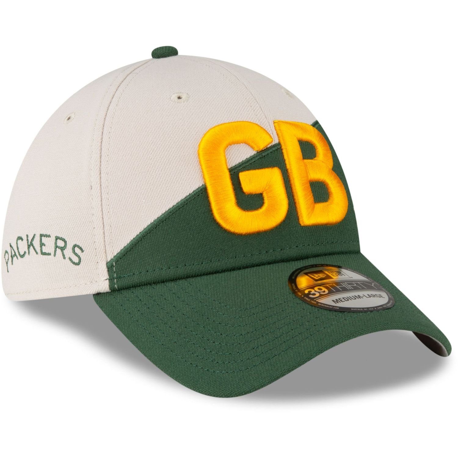 New Era Flex Cap 39Thirty Packers HISTORIC SIDELINE Bay Green
