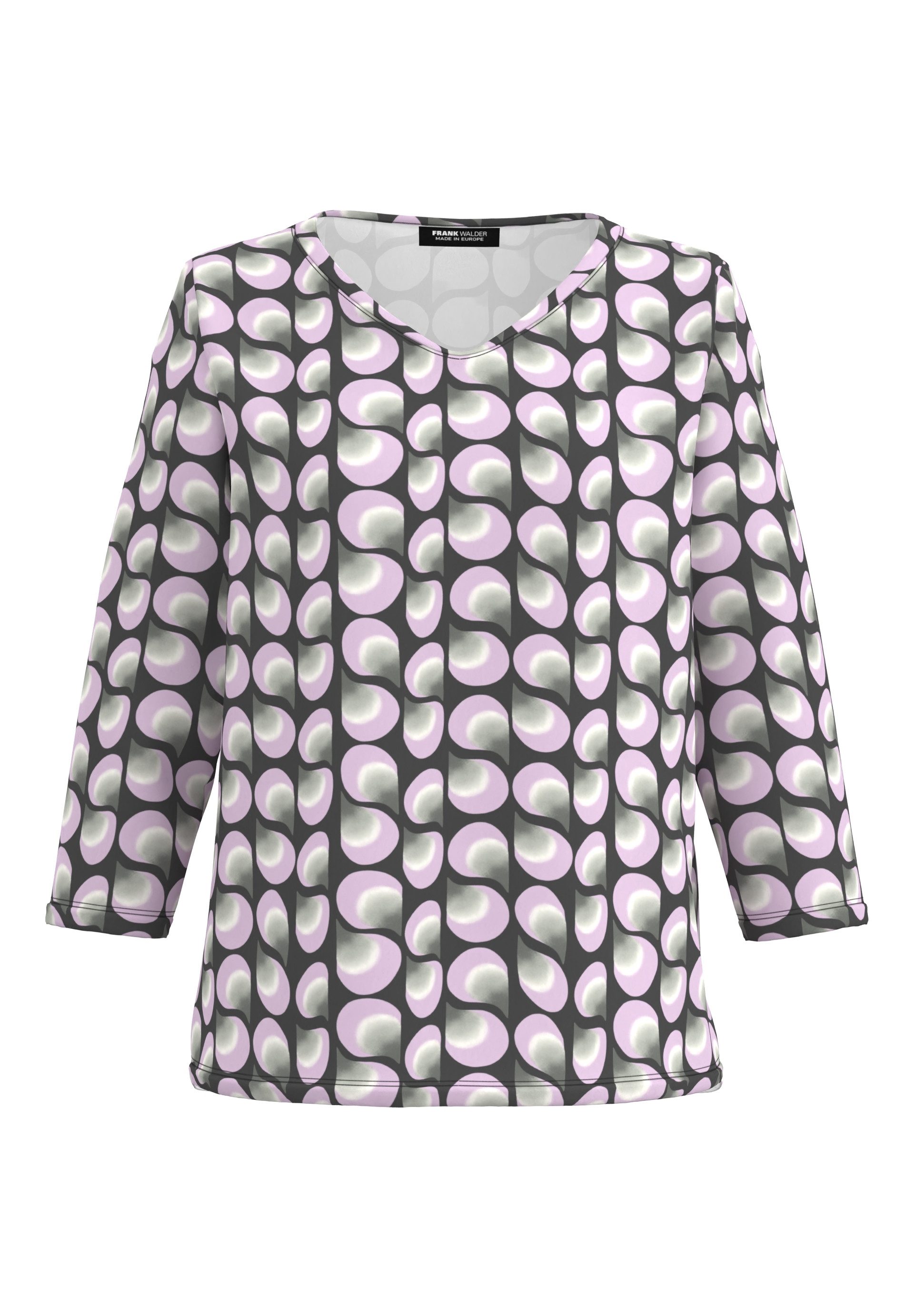 FRANK WALDER 3/4-Arm-Shirt mit gerundetem V-Ausschnitt günstig online kaufen