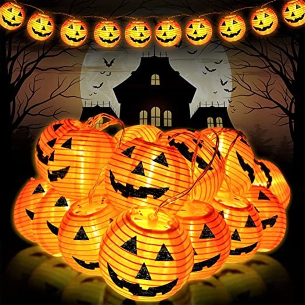 Oneid Lichterkette Halloween Lichterkette,5M 20 LED Halloween Kürbis 