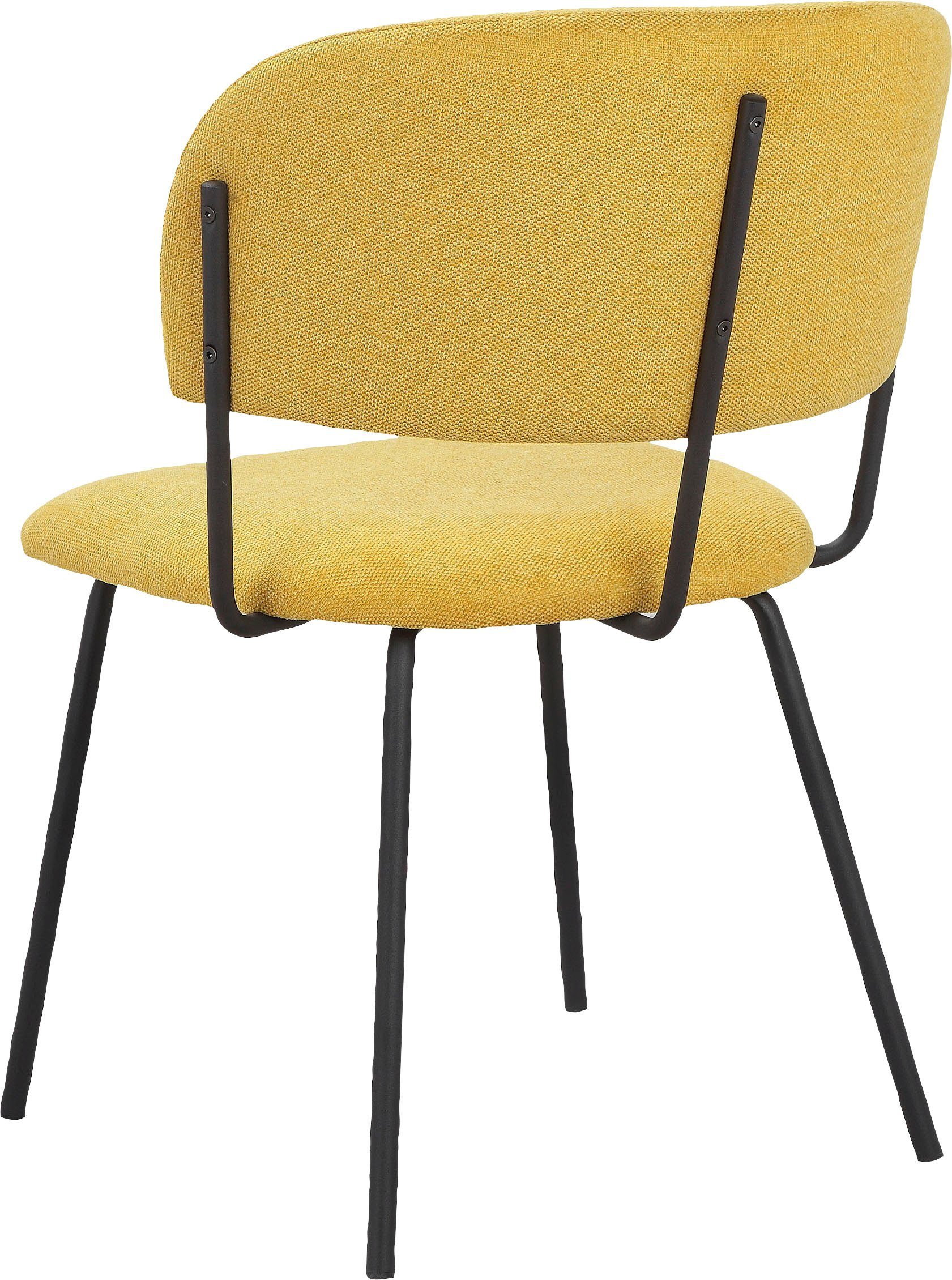 INOSIGN Esszimmerstuhl Taous | curryfarben curry cm mit Polsterung, und Sitz Gestell Rücken mit St), 48 aus (2 Metall, Sitzhöhe