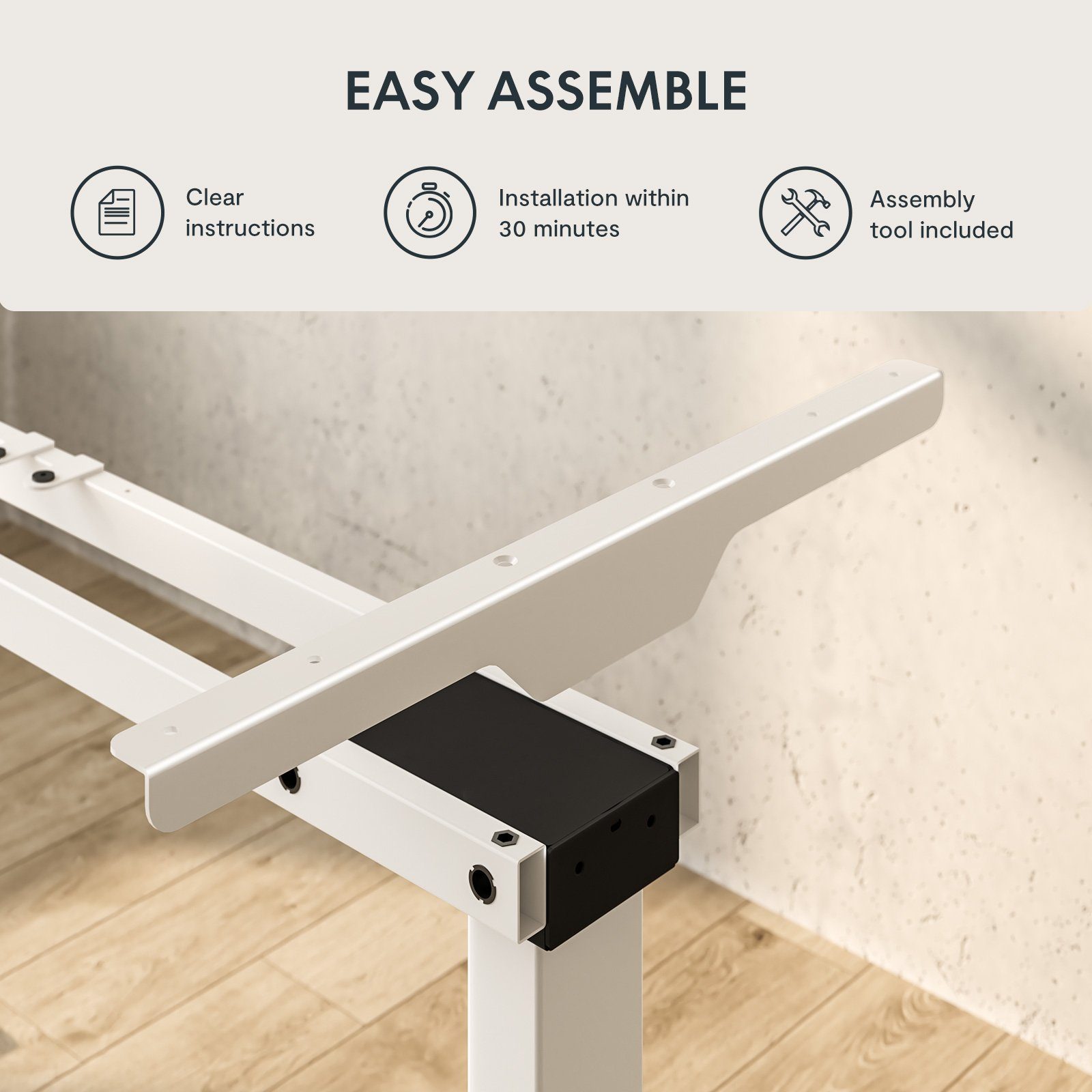 EK2 Schreibtisch Memory-Steuerung Kollisionschutz), (Elektrisch höhenverstellbares auswählbar Weiß Funktion, FLEXISPOT Tischgestell, und Mit Farbe stufenlos Softstart/Stop