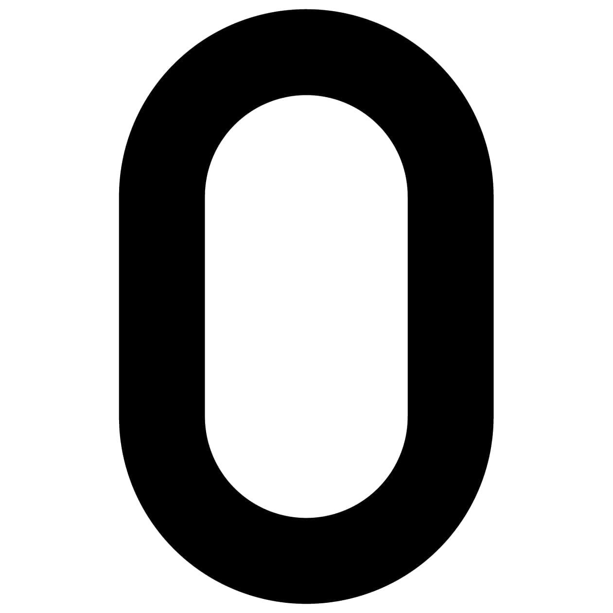 Bravios Briefkasten Selbstklebende Hausnummer "0" - 40 mm in Schwarz