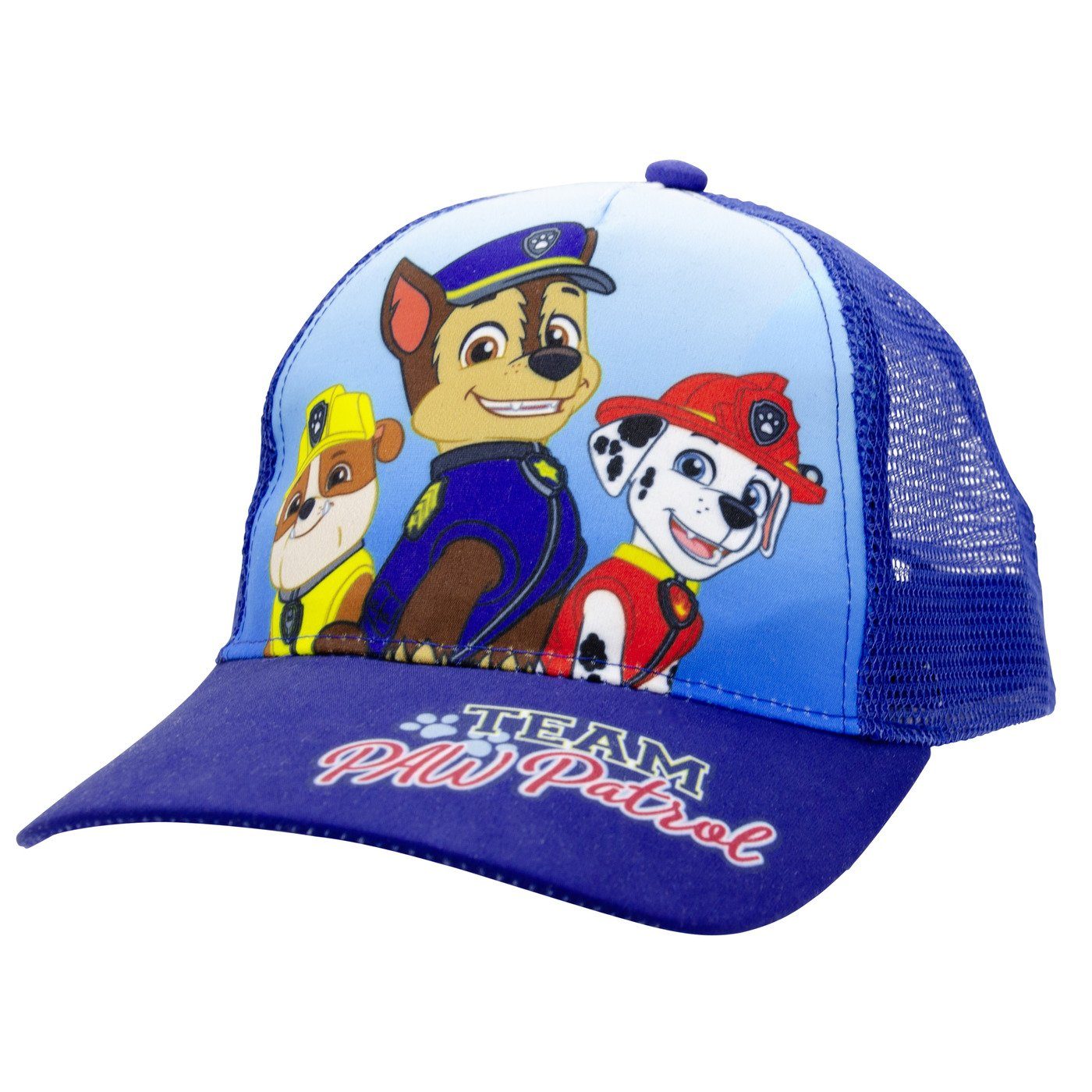 United Labels® Baseball Cap Paw Patrol Kappe für Kinder Team - Chase Marshall Rubble Cap Basecap Baseballkappe verstellbar Blau