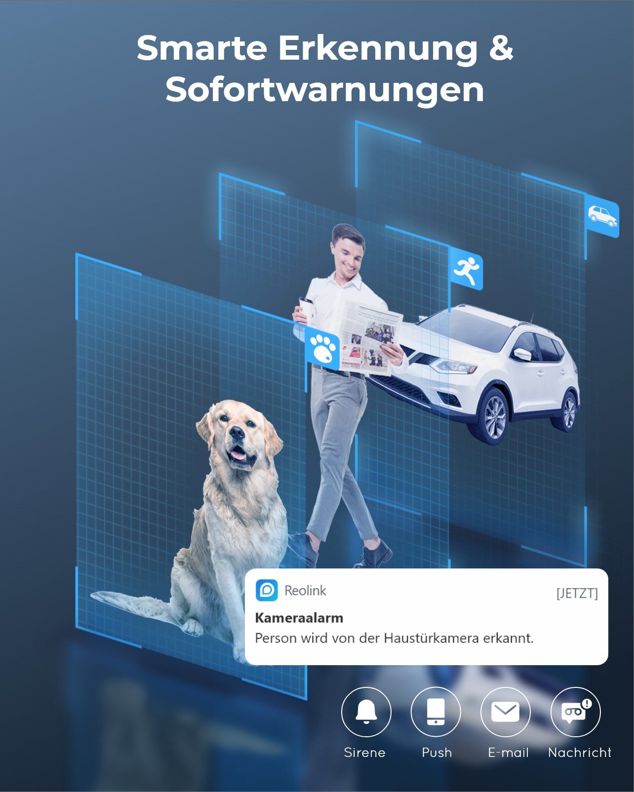 Reolink Überwachungskamera 4K WLAN System (Innenbereich, Außenbereich, 2,4/5 GHz WLAN,8MP Ultra HD,Smartekennung,12-Kanal NVR mit 2TB HDD) – Bild 4 von 5