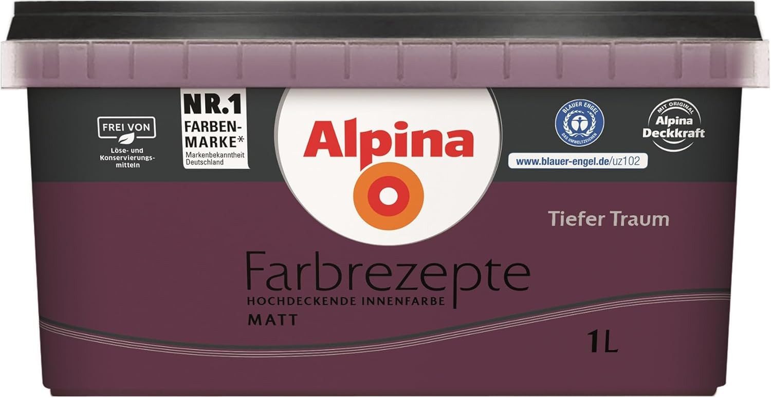 Alpina Wandfarbe Farbrezepte Wandfarbe 1 Liter hochdeckend Farbwahl Matt Alpina