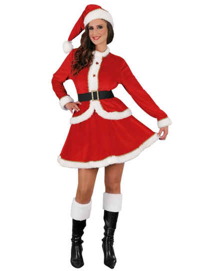 Metamorph Kostüm Glamour Santa Lady Kostüm, Edles Weihnachtsmann-Kostüm für Frauen