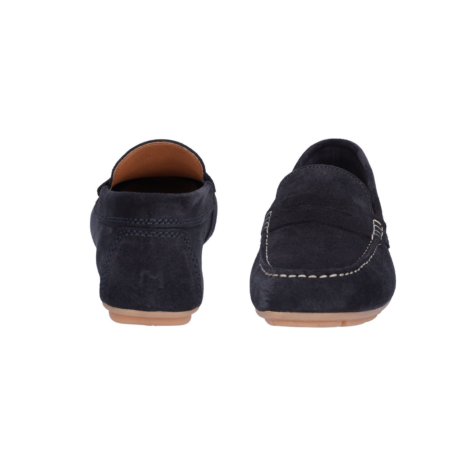 MIDS MIRELLA Damen Mokassin navy, Slipper aus Rauleder mit Leder-Innensohle und Gummisohle