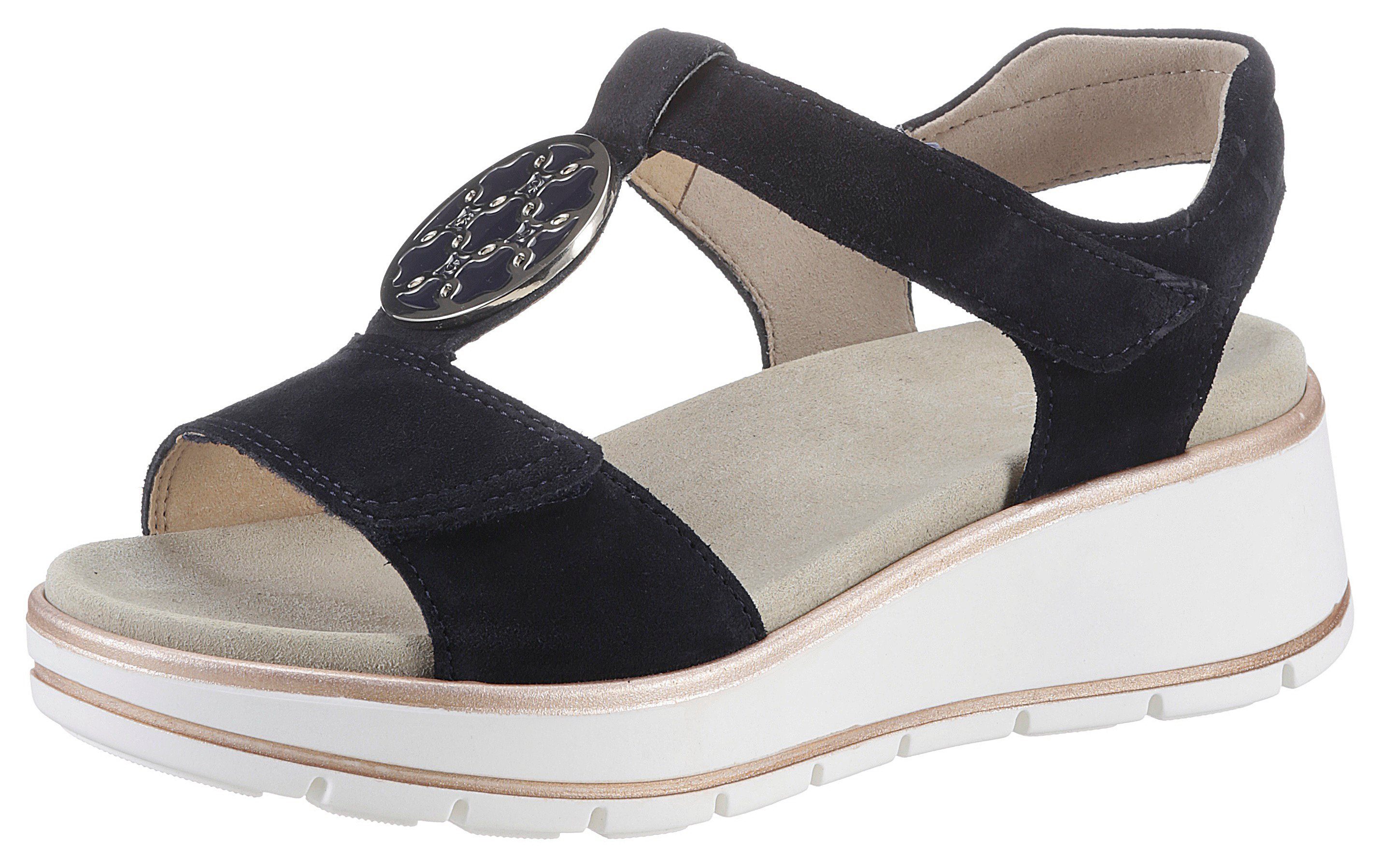 Ara SAPPORO Keilsandalette mit high soft-Wechselfußbett, H-Weite dunkelblau