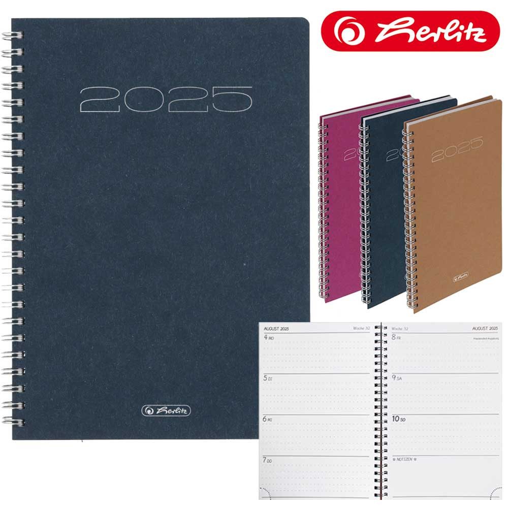 Herlitz Buchkalender Nature recycle me A5 2025 blau