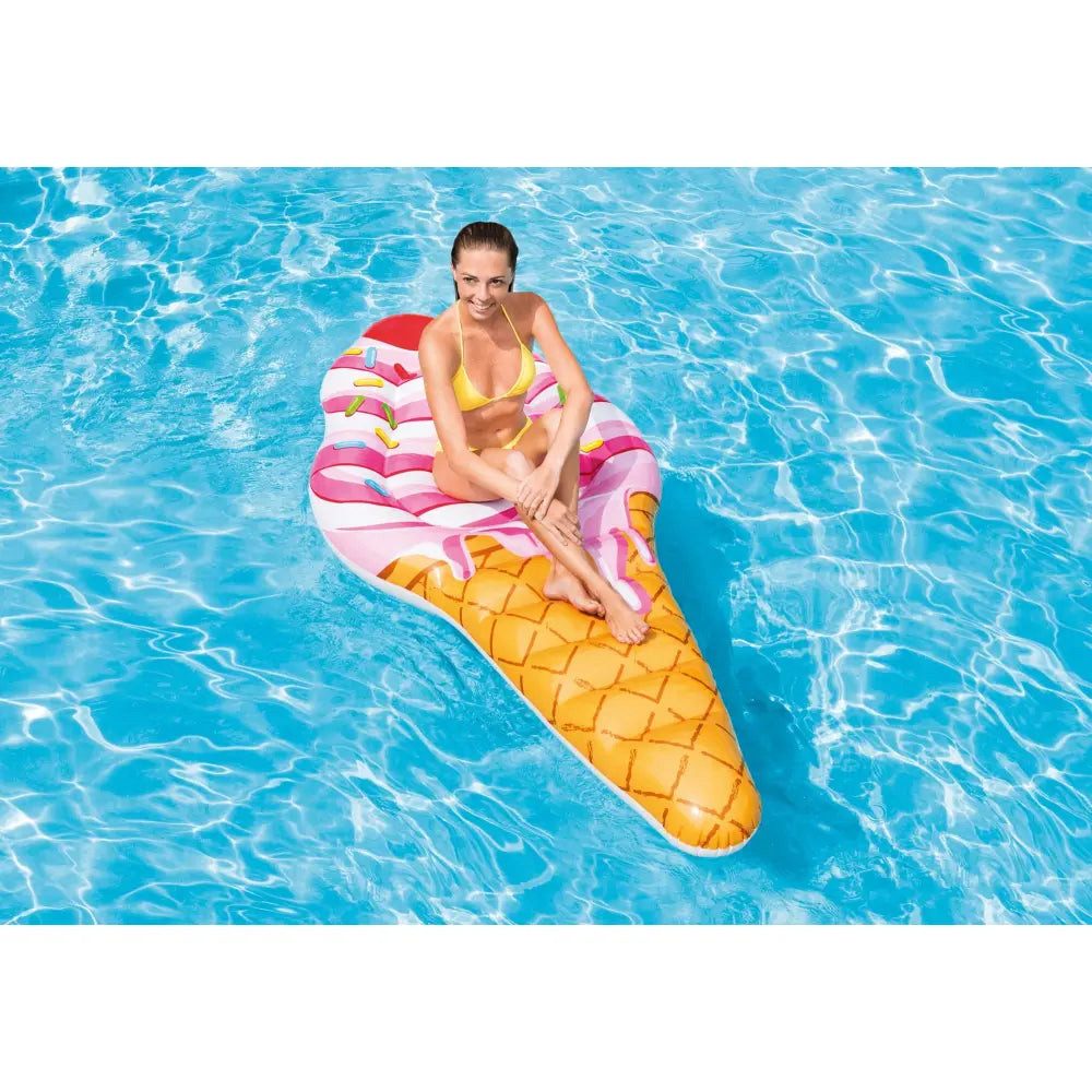 Sport-Knight® Luftmatratze Ice Cream Luftmatratze, Aufblasbare XXL Schwimmmatte, 224 x 107 cm