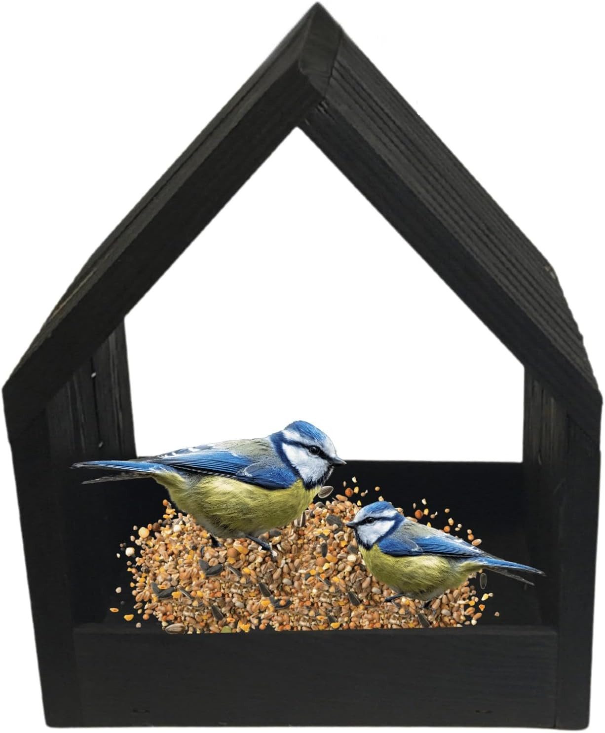 Modo24 Vogelhaus mit Ständer aus FSC® Holz, Vogelkäfig mit Dach, Wetterfest, Vogelfutterhaus für Garten Balkon, Futterstation für Vögel, Nistkasten