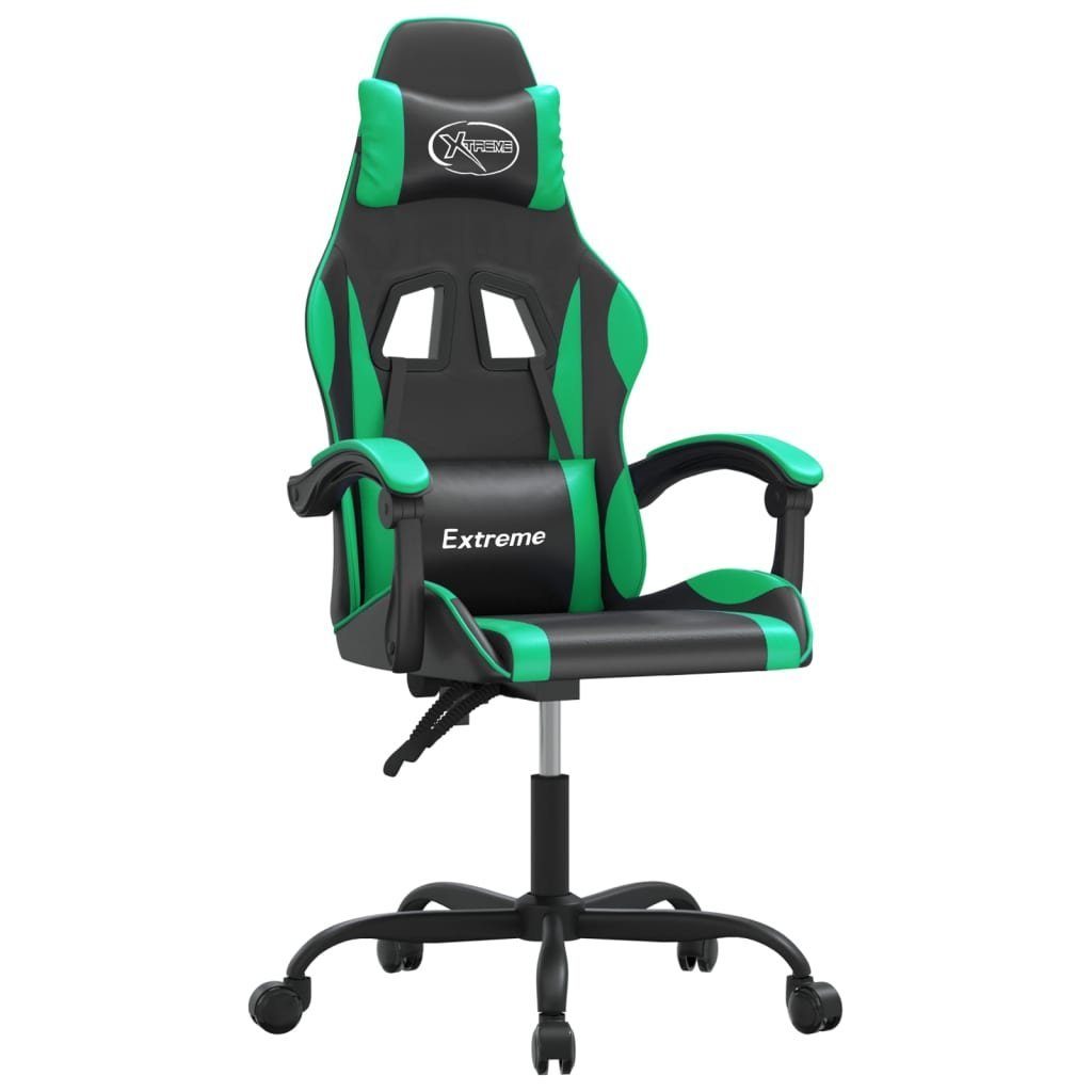 vidaXL Gaming-Stuhl Gaming-Stuhl Drehbar Schwarz grün Schwarz und St) (1 Kunstleder und grün | Grün Schwarz und
