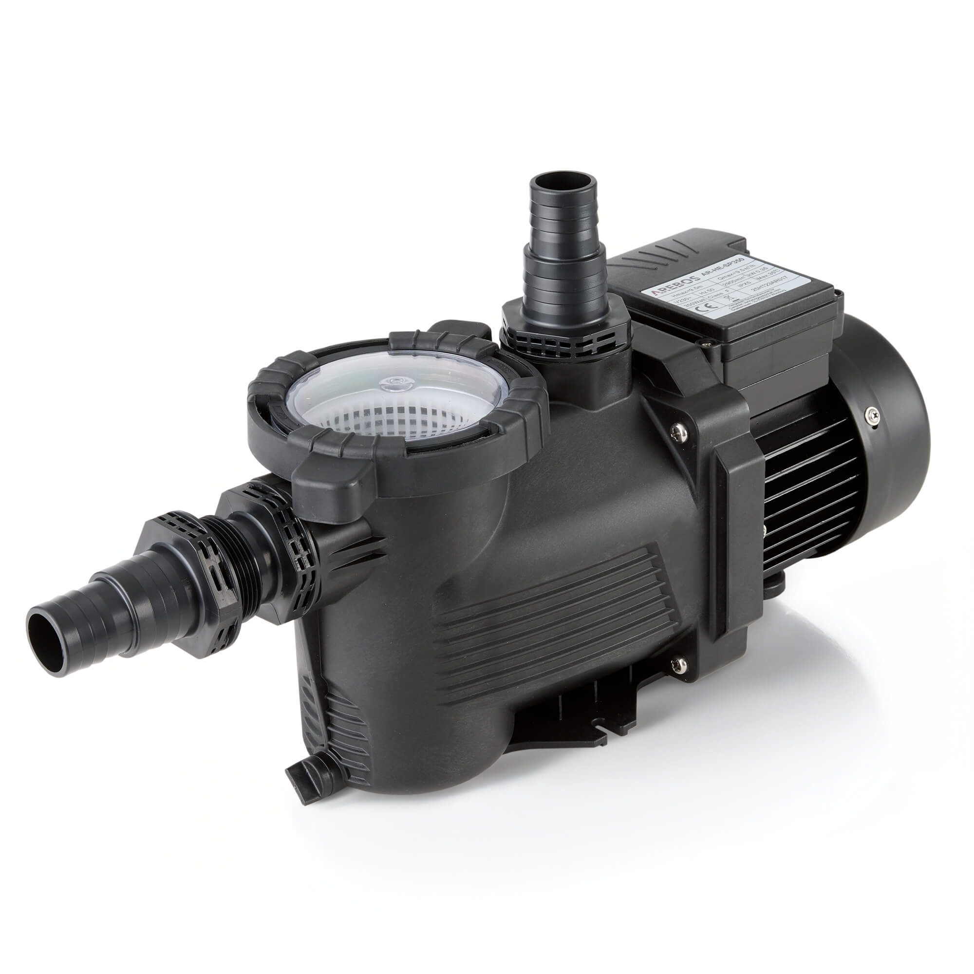 Arebos Teichpumpe Schwimmbadpumpe 350W, Filterpumpe mit Vorfilter & 9500 l/h, für Süß-& Salzwasserpools geeignet, Geeignet für Beckengröße:bis 40m³