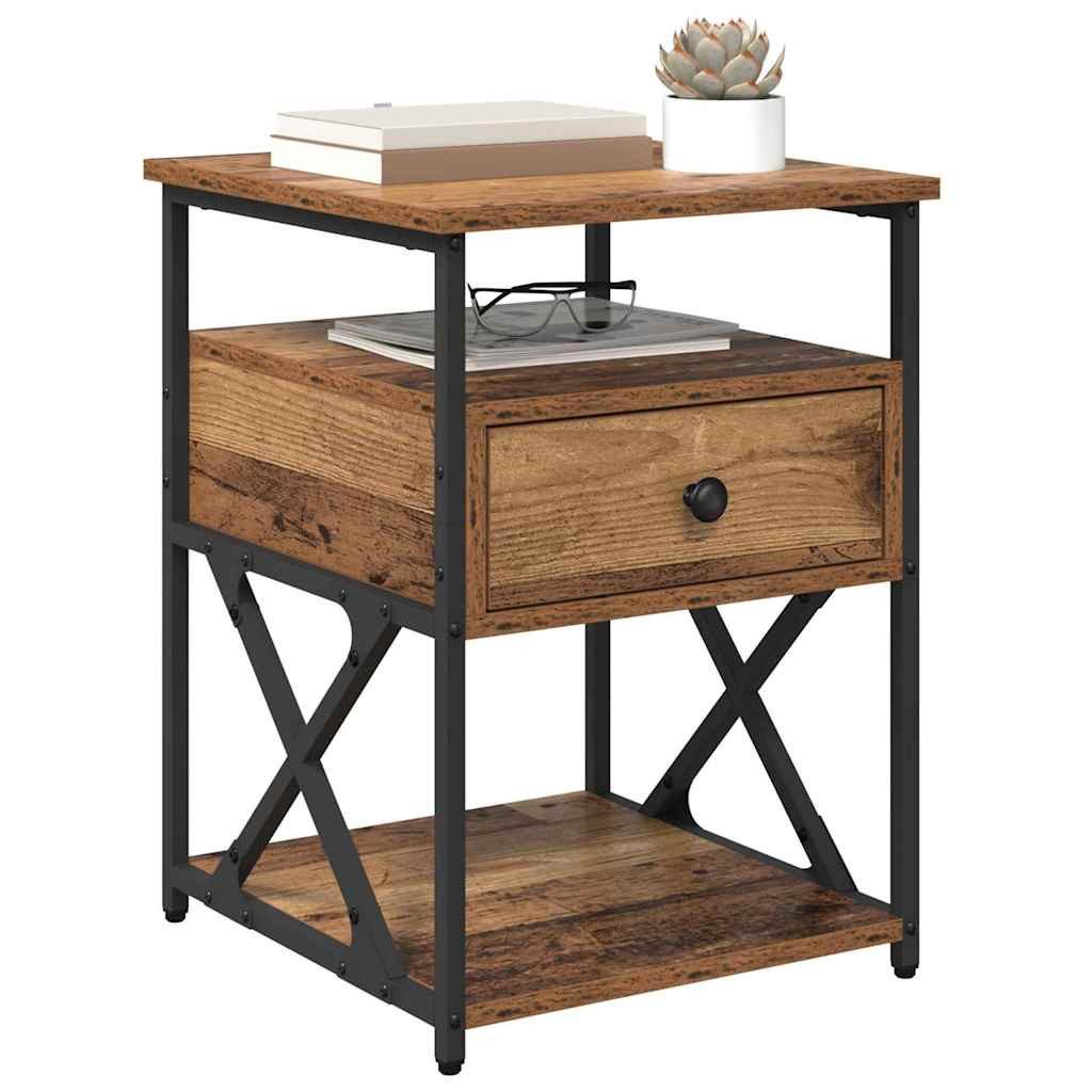 vidaXL Nachttisch Nachttisch mit Schubladen Altholz 40 x 42 x 55 cm Holzwer günstig online kaufen