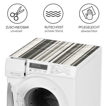 matches21 HOME & HOBBY Antirutschmatte Waschmaschinenauflage rutschfest Balken grau 65 x 60 cm, Waschmaschinenabdeckung als Abdeckung für Waschmaschine und Trockner