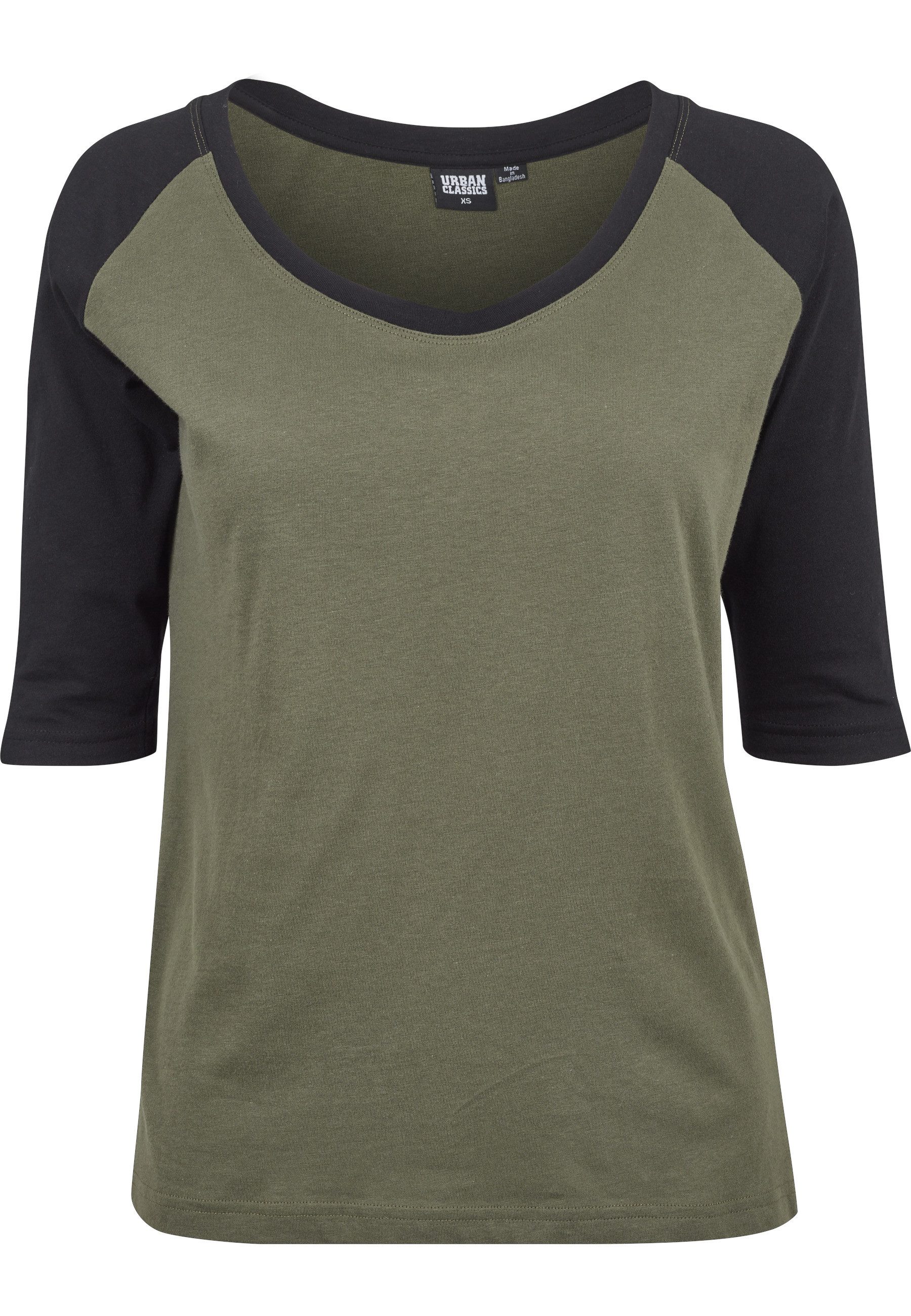 Kurzarmshirt Urban Classics Damen Ladies 3/4 Contrast Raglan Tee