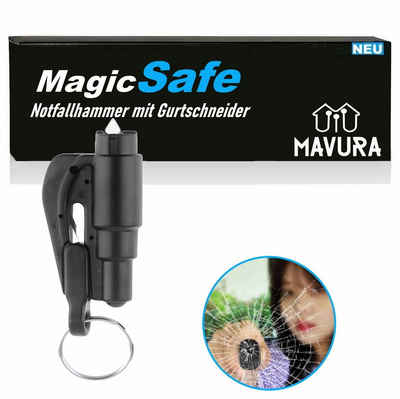 MAVURA Hammer MagicSafe Notfallhammer Rettungswerkzeug mit, Gurtschneider Auto Glashammer Glasbrecher Autohammer