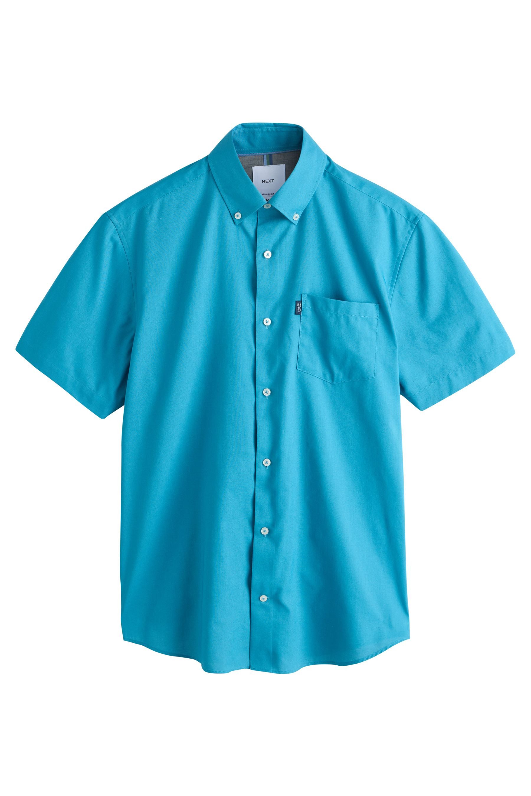 Next Kurzarmhemd Pflegeleichtes Regular Fit Kurzarm-Oxfordhemd (1-tlg)