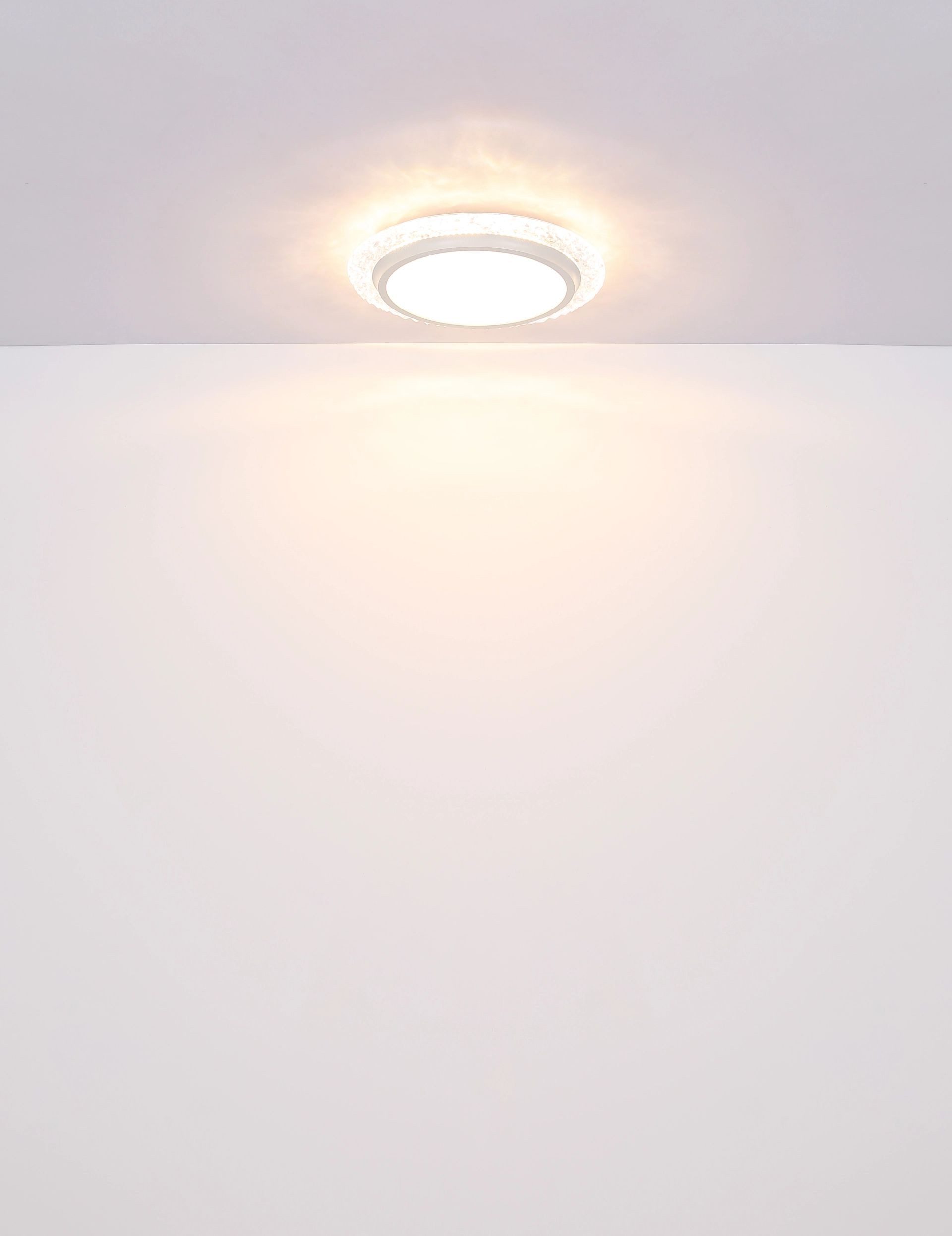 GLOBO LIGHTING LED Deckenleuchte ABIGAIL, LED fest integriert, Warmweiß, Deckenlampe, Kristalle, opal, Wohnzimmer, Schlafzimmer