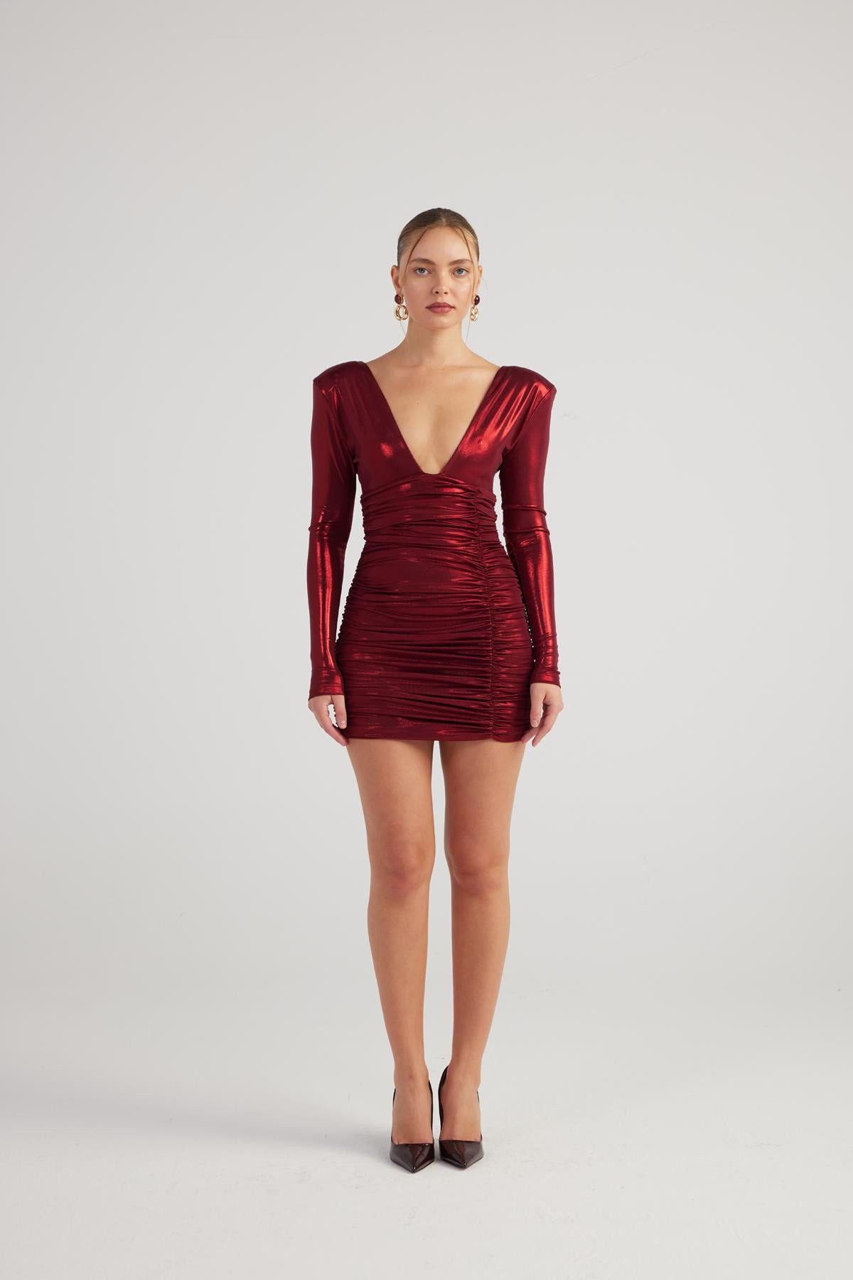 HOLLY LOLLY Midikleid Glänzendes Mini-Kleid Karly