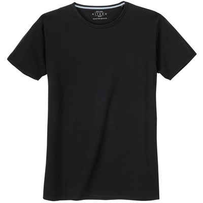 Kitaro Rundhalsshirt »Übergrößen Basic T-Shirt schwarz Stretch Kitaro«