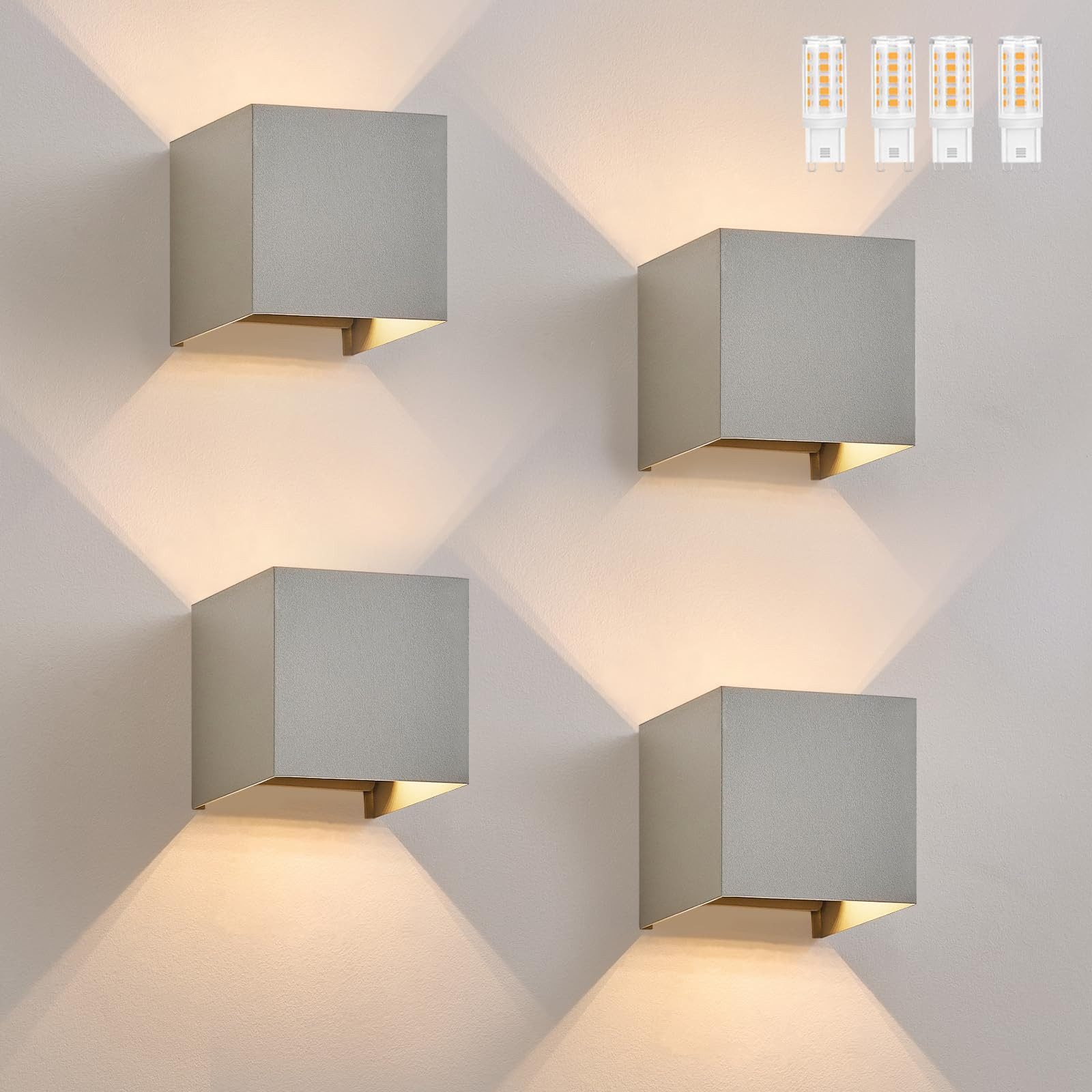 Nettlife LED Wandleuchte innen Modern Up Down Strahl G9, LED fest integriert, Warmweiß, für Flur Schlafzimmer Garten Treppenhaus Terrasse