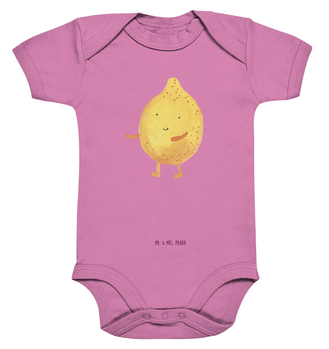 Mr. & Mrs. Panda Strampler 3. - 6. Monat BestFriends-Lemon - Bubble Gum Pink - Geschenk, Tiermot (1-tlg)
