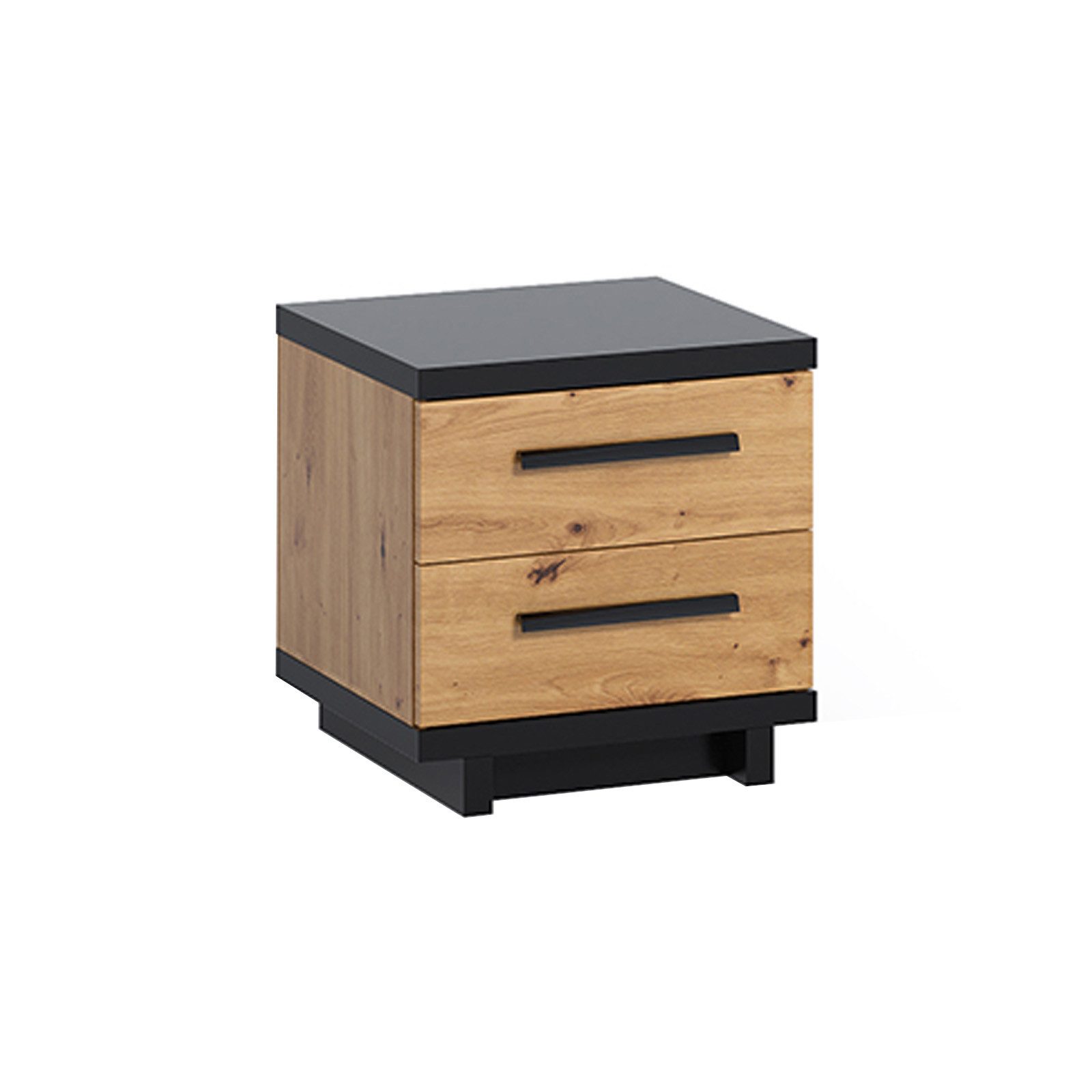 HAUSELEMENT Nachttisch INES IN-08, mit 2 Schubladen Nachtschrank 45 cm Nachtkonsole Loft