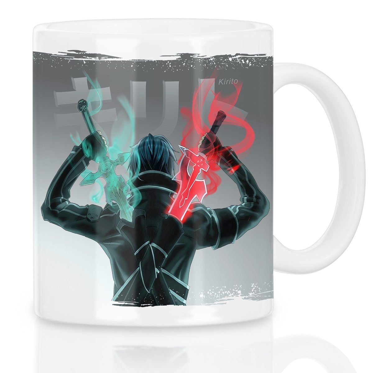 style3 Tasse, Keramik, Kirito Grafik Kaffeebecher Tasse anime sword art online manga cosplay japanisch merchandise